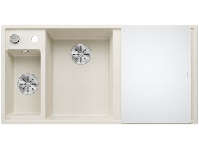 Blanco AXIA III 6 S-F silgranit bílá soft dřez vlevo s ex, skl. deska, nerez miska
