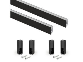 Set 2x šatní tyč 750 mm + držáky do půdy korpusu, černá matná