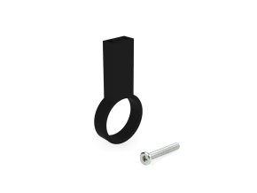 Středový držák pro šatní tyč Ø 28 mm – černý lakovaný, slitina Zamak