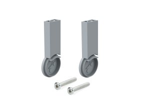 Držák šatní tyče O 28 MM, montáž do půdy, šedý, sada L+P