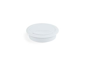 Kabelová průchodka s krytkou – kulatá, průměr 80 mm, bílá plastová