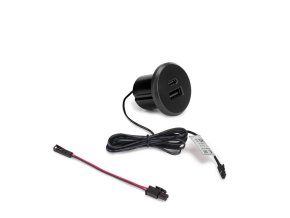 Nábytková zásuvka PLUGY mini USB A+C černá