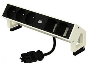 717 3 elektro zasuvka bachmann desk 2 3x 230v 2x uziv modul bila 902 205