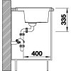 Granitový dřez Blanco ALAROS 6 S kávová + skleněná krájecí deska černá a excentr 516565  + Sanitární silikon + Designové masivní dřevěné krájecí prkénko z akácie