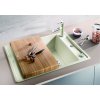 Granitový dřez Blanco AXIA III 45 S InFino antracit + dřevěná krájecí deska a excentr 523173  + Sanitární silikon + Designové masivní dřevěné krájecí prkénko z akácie