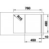 Granitový dřez Blanco AXIA III 45 S InFino šedá skála + dřevěná krájecí deska a excentr 523174  + Sanitární silikon + Designové masivní dřevěné krájecí prkénko z akácie