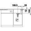 Granitový dřez Blanco AXIA III 45 S-F InFino antracit + skleněná krájecí deska a excentr 523199  + Sanitární silikon + Designové masivní dřevěné krájecí prkénko z akácie