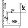 Granitový dřez Blanco AXIA III 45 S-F InFino bílá + dřevěná krájecí deska a excentr 523196  + Sanitární silikon + Designové masivní dřevěné krájecí prkénko z akácie