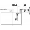 Granitový dřez Blanco AXIA III 45 S-F InFino šedá skála + skleněná krájecí deska a excentr 523200  + Sanitární silikon + Designové masivní dřevěné krájecí prkénko z akácie