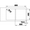 Granitový dřez Blanco AXIA III 5 S InFino antracit + skleněná krájecí deska a excentr 523215  + Sanitární silikon + Designové masivní dřevěné krájecí prkénko z akácie