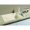 Granitový dřez Blanco AXIA III 6 S-F InFino káva dřez vpravo + skleněná krájecí deska, odkap. nerezová miska a excentr 523494  + Sanitární silikon + Designové masivní dřevěné krájecí prkénko z akácie