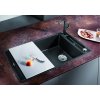 Granitový dřez Blanco AXIA III XL 6 S InFino antracit + skleněná krájecí deska a excentr 523510  + Sanitární silikon + Designové masivní dřevěné krájecí prkénko z akácie