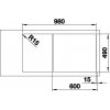 Granitový dřez Blanco AXIA III XL 6 S InFino káva + skleněná krájecí deska a excentr 523519  + Sanitární silikon + Designové masivní dřevěné krájecí prkénko z akácie