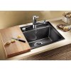 Granitový dřez Blanco DALAGO 5 tartufo s excentrem 518528  + Sanitární silikon + Designové masivní dřevěné krájecí prkénko z akácie
