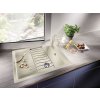 Granitový dřez Blanco ELON 45 S tartufo + odkapávací rošt nerez 521005  + Sanitární silikon + Designové masivní dřevěné krájecí prkénko z akácie