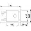 Granitový dřez Blanco ELON XL 6 S bílá + odkap. rošt nerez a excentr 518739  + Sanitární silikon + Designové masivní dřevěné krájecí prkénko z akácie