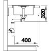 Granitový dřez Blanco FAVOS mini bílá 521404  + Sanitární silikon + Designové masivní dřevěné krájecí prkénko z akácie