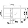Granitový dřez Blanco METRA 45 S F montáž do roviny antracit s excentrem 519081  + Sanitární silikon + Designové masivní dřevěné krájecí prkénko z akácie