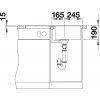 Granitový dřez Blanco METRA 45 S F montáž do roviny šedá skála s excentrem 519086  + Sanitární silikon + Designové masivní dřevěné krájecí prkénko z akácie