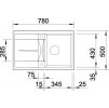 Granitový dřez Blanco METRA 45 S bílá 513187  + Sanitární silikon + Designové masivní dřevěné krájecí prkénko z akácie
