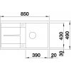 Granitový dřez Blanco METRA 5 S F montáž do roviny šedá skála s excentrem 519102  + Sanitární silikon + Designové masivní dřevěné krájecí prkénko z akácie