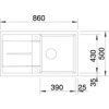 Granitový dřez Blanco METRA 5 S tartufo 517349  + Sanitární silikon + Designové masivní dřevěné krájecí prkénko z akácie