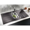Granitový dřez Blanco METRA 6 S šedá skála s excentrem 518877  + Sanitární silikon + Designové masivní dřevěné krájecí prkénko z akácie
