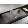 Granitový dřez Blanco METRA XL 6 S F montáž do roviny šedá skála s excentrem 518883  + Sanitární silikon + Designové masivní dřevěné krájecí prkénko z akácie