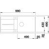 Granitový dřez Blanco METRA XL 6 S F montáž do roviny šedá skála s excentrem 518883  + Sanitární silikon + Designové masivní dřevěné krájecí prkénko z akácie