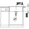 Granitový dřez Blanco NAYA 6 šedá skála 519639  + Sanitární silikon + Designové masivní dřevěné krájecí prkénko z akácie