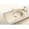 Granitový dřez Blanco RONDOVAL 45 S tartufo 517519  + Sanitární silikon + Designové masivní dřevěné krájecí prkénko z akácie