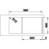 Granitový dřez Blanco SONA XL 6 S šedá skála 519690  + Sanitární silikon + Designové masivní dřevěné krájecí prkénko z akácie