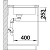 Granitový dřez Blanco SUBLINE 160-U InFino šedá skála 523397  + Sanitární silikon + Designové masivní dřevěné krájecí prkénko z akácie