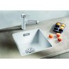 Granitový dřez Blanco SUBLINE 320 F montáž do roviny InFino šedá skála 523417  + Sanitární silikon + Designové masivní dřevěné krájecí prkénko z akácie