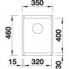 Granitový dřez Blanco SUBLINE 320-U jasmín s excentrem 513403  + Sanitární silikon + Designové masivní dřevěné krájecí prkénko z akácie