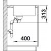 Granitový dřez Blanco SUBLINE 340/160 F montáž do roviny InFino antracit dřez vlevo 523568  + Sanitární silikon + Designové masivní dřevěné krájecí prkénko z akácie