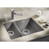 Granitový dřez Blanco SUBLINE 340/160 U tartufo s excentrem dřez vpravo 520409  + Sanitární silikon + Designové masivní dřevěné krájecí prkénko z akácie