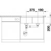 Granitový dřez Blanco SUBLINE 350/350 U InFino antracit 523574  + Sanitární silikon + Designové masivní dřevěné krájecí prkénko z akácie