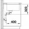 Granitový dřez Blanco SUBLINE 350/350 U InFino antracit 523574  + Sanitární silikon + Designové masivní dřevěné krájecí prkénko z akácie
