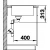 Granitový dřez Blanco SUBLINE 400 F montáž do roviny kávová s excentrem 519801  + Sanitární silikon + Designové masivní dřevěné krájecí prkénko z akácie