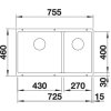 Granitový dřez Blanco SUBLINE 430/270 U InFino antracit 523151  + Sanitární silikon + Designové masivní dřevěné krájecí prkénko z akácie