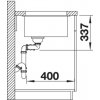 Granitový dřez Blanco SUBLINE 480/320 U InFino antracit dřez vlevo 523584  + Sanitární silikon + Designové masivní dřevěné krájecí prkénko z akácie