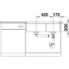 Granitový dřez Blanco SUBLINE 480/320 U InFino bílá dřez vlevo 523588  + Sanitární silikon + Designové masivní dřevěné krájecí prkénko z akácie