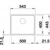 Granitový dřez Blanco SUBLINE 500 IF Steel Frame antracit 519430  + Sanitární silikon + Designové masivní dřevěné krájecí prkénko z akácie