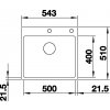 Granitový dřez Blanco SUBLINE 500 IF/A SteelFrame InFino antracit s excentrem 524111  + Sanitární silikon + Designové masivní dřevěné krájecí prkénko z akácie