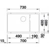 Granitový dřez Blanco SUBLINE 700 U Level InFino antracit dřez vlevo a nerez košem 523452  + Sanitární silikon + Designové masivní dřevěné krájecí prkénko z akácie