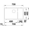 Granitový dřez Blanco SUBLINE 700 U Level InFino káva dřez vlevo 523547  + Sanitární silikon + Designové masivní dřevěné krájecí prkénko z akácie