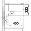 Granitový dřez Blanco SUBLINE 700 U Level InFino káva dřez vlevo 523547  + Sanitární silikon + Designové masivní dřevěné krájecí prkénko z akácie