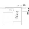 Granitový dřez Blanco ZENAR 45 S InFino šedá skála dřez vpravo s excentrem 523785  + Sanitární silikon + Designové masivní dřevěné krájecí prkénko z akácie