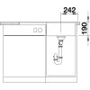 Granitový dřez Blanco ZENAR 45 S-F InFino bílá dřez vlevo + dřevěná krájecí deska a excentr 523828  + Sanitární silikon + Designové masivní dřevěné krájecí prkénko z akácie